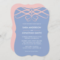 Rose Quartz & Blue, elegante Schnörkel Hochzeit