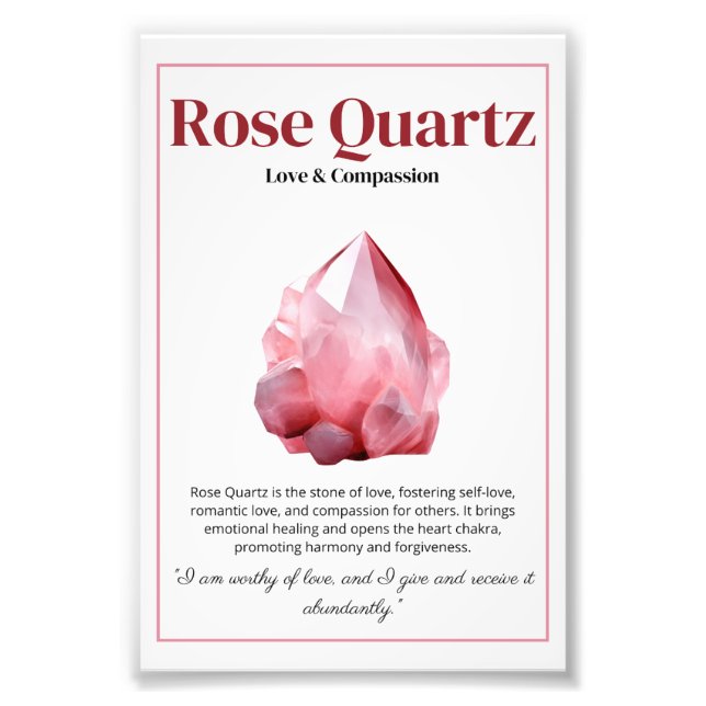Rose Quartz Crystal meaning poster (Vorne)