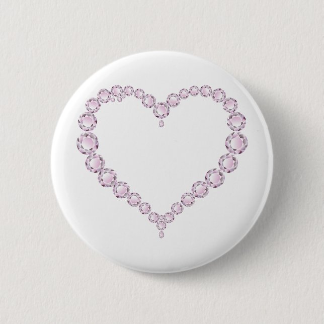 Rose Quartz Gem Herz Button (Vorderseite)