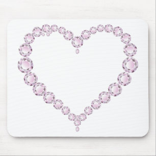 Rose Quartz Gem Herz Mousepad