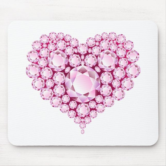 Rose Quartz Heart Gems Mousepad (Vorne)