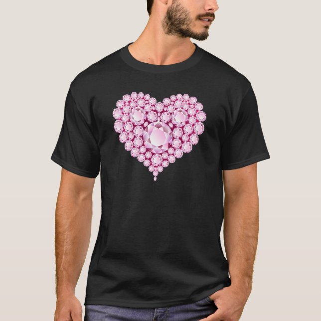 Rose Quartz Heart Gems T-Shirt (Vorderseite)