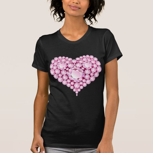 Rose Quartz Heart Gems T-Shirt (Vorderseite)