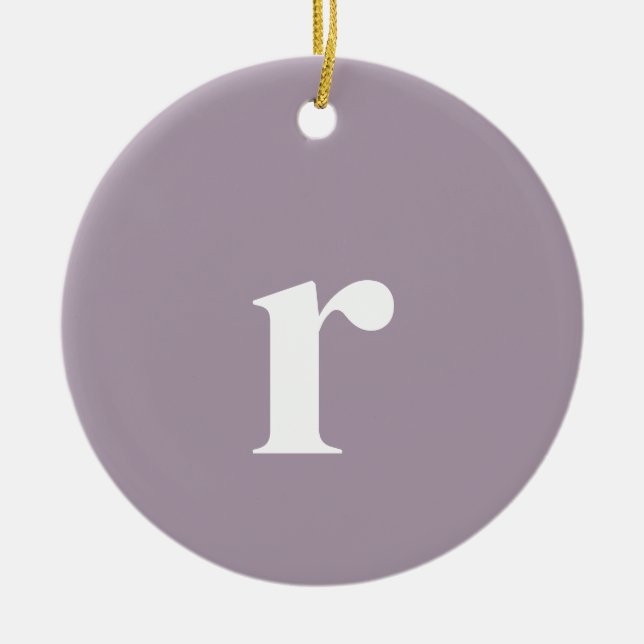 Rose Quartz Initialbrief | Trendy Minimalistisch Keramik Ornament (Vorne)