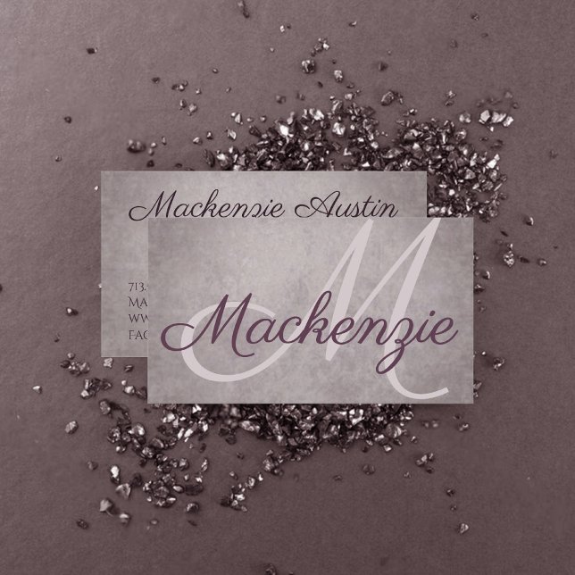 Rose Quartz Matte | Dusty Mauve Pink Monogram Visitenkarte (Von Creator hochgeladen)