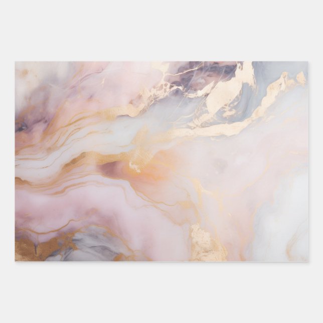 Rose Quartz Nebel Geschenkpapier Set (Vorderseite)