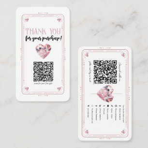 Rose Quartz Pink Herzkreislauf Social Media QR Visitenkarte