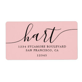 Rose Quartz Pink Script Rücksendeadresse