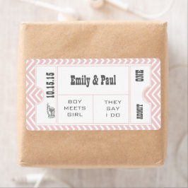 ROSE QUARTZ PINK Wedding Save the Date TICKET