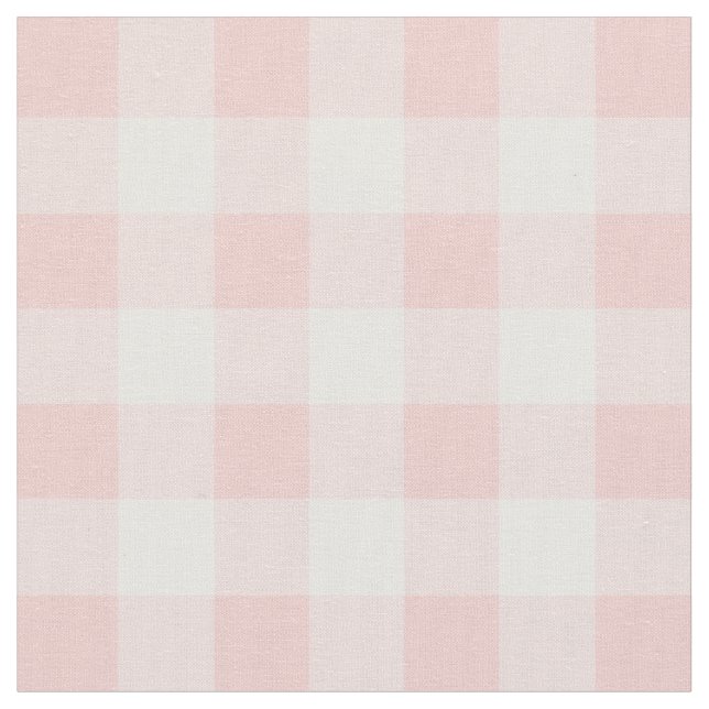 Rose Quartz Pink & White Gingham Karo Stoff (Nahaufnahme)