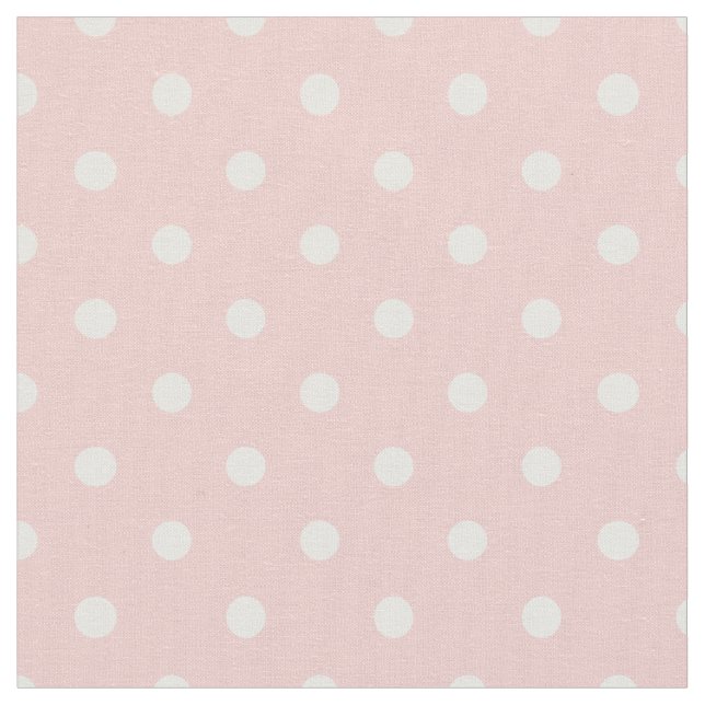 Rose Quartz Pink & White Polka Dot Stoff (Nahaufnahme)