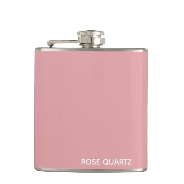 Rose Quartz rosa Farbname Flachmann (Vorderseite)