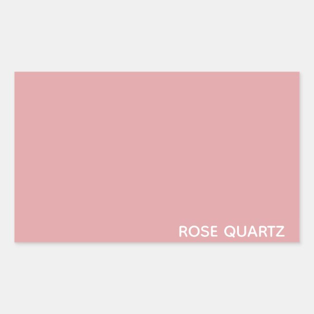 Rose Quartz rosa Farbname Rechteckiger Aufkleber (Vorderseite)
