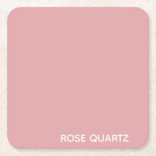 Rose Quartz rosa Farbname Rechteckiger Pappuntersetzer