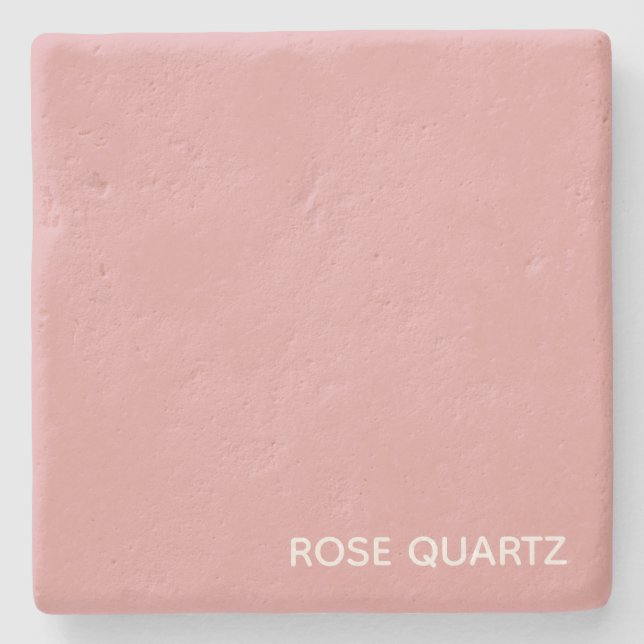 Rose Quartz rosa Farbname Steinuntersetzer (Vorderseite)