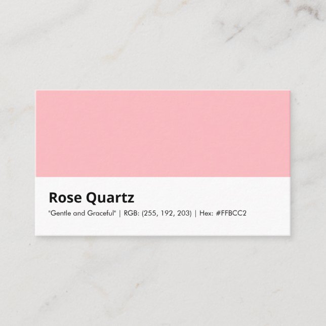 Rose Quartz | "Sanfte und straffe Farbe" Visitenkarte (Vorderseite)