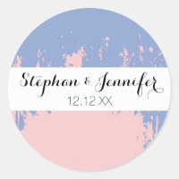 Rose Quartz und Ruhe Blaue Pinselstriche