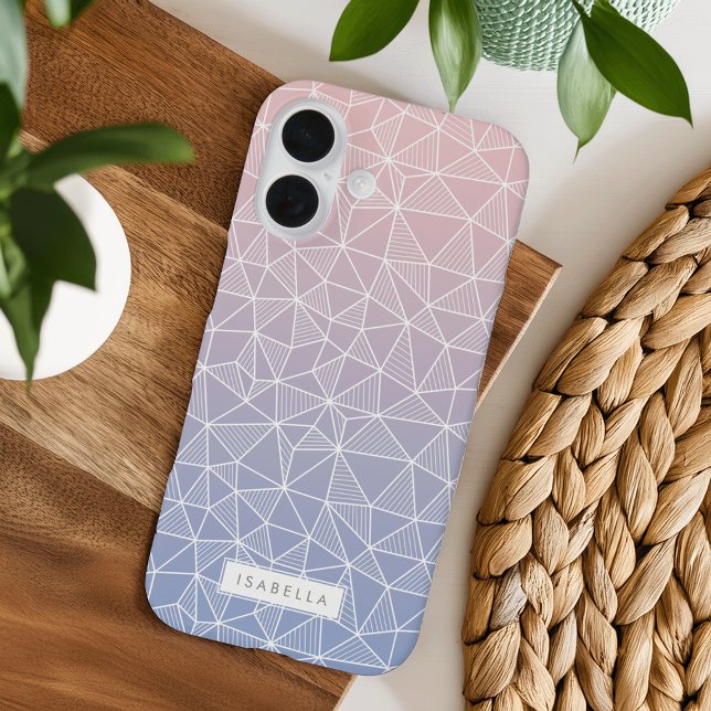Rose Quartz und Serenity Ombre Geometric Pattern Case-Mate iPhone Hülle (Von Creator hochgeladen)