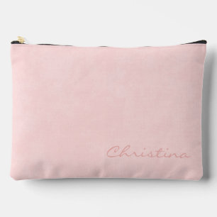 Rose Quartz Unterschrift auf "Mottles Misty Pink" Zubehörtasche