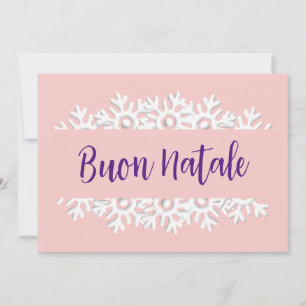 Rose Quartz, Violett und Weiß Buon Natale Feiertagskarte