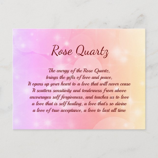 Rose Quarz Crystal Postcard Postkarte (Vorderseite)