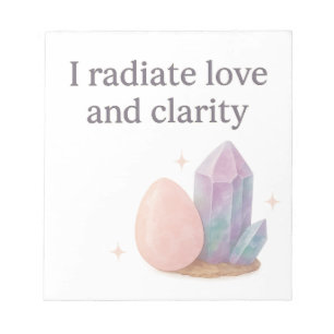 Rose Quarz & Fluoritkristall Affirmation Notizblock