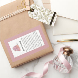 Rose Quarz Kristallleuchten Schmuckverpackung Rechteckiger Aufkleber