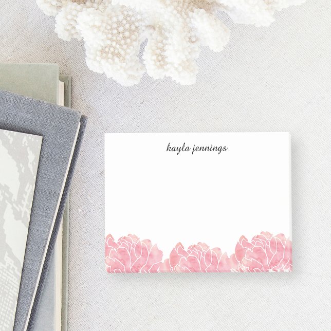 Rose Quarz Pink Wasserfarbenpeonys Post-it Klebezettel (Von Creator hochgeladen)