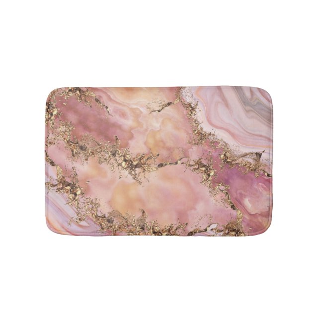 Rose Quarz und Pastellrosa Marmor Badematte (Vorderseite)