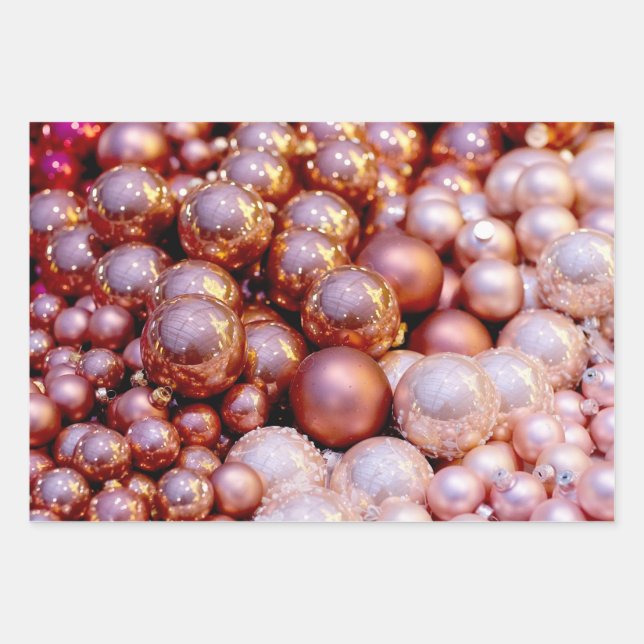 Rose Quarz Weihnachten Geschenkpapier Set (Vorderseite)