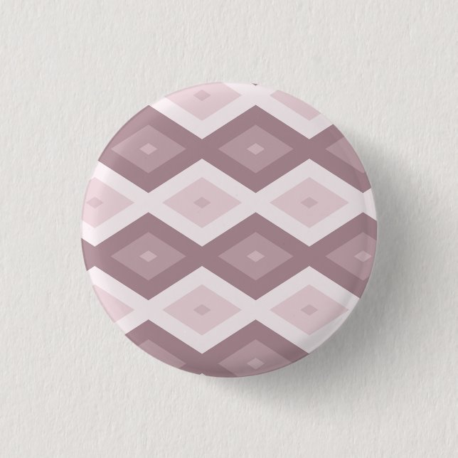 Rose Quarzrosa Rautenmuster Button (Vorderseite)