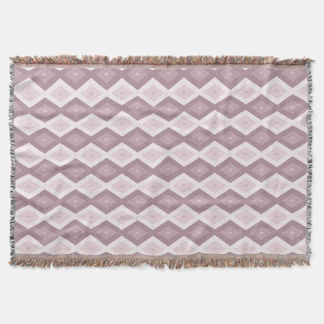 Rose Quarzrosa Rautenmuster Decke (Vorderseite)