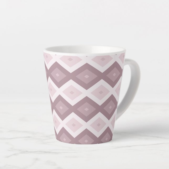 Rose Quarzrosa Rautenmuster Milchtasse (Rechte Ecke)