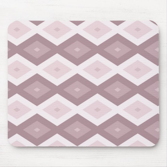 Rose Quarzrosa Rautenmuster Mousepad (Vorne)