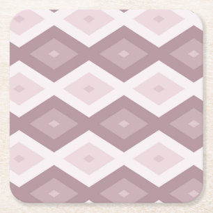 Rose Quarzrosa Rautenmuster Rechteckiger Pappuntersetzer