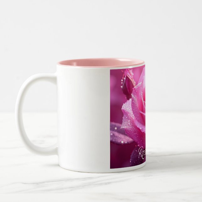 Rose Queen (pink magenta edition) Zweifarbige Tasse (Links)