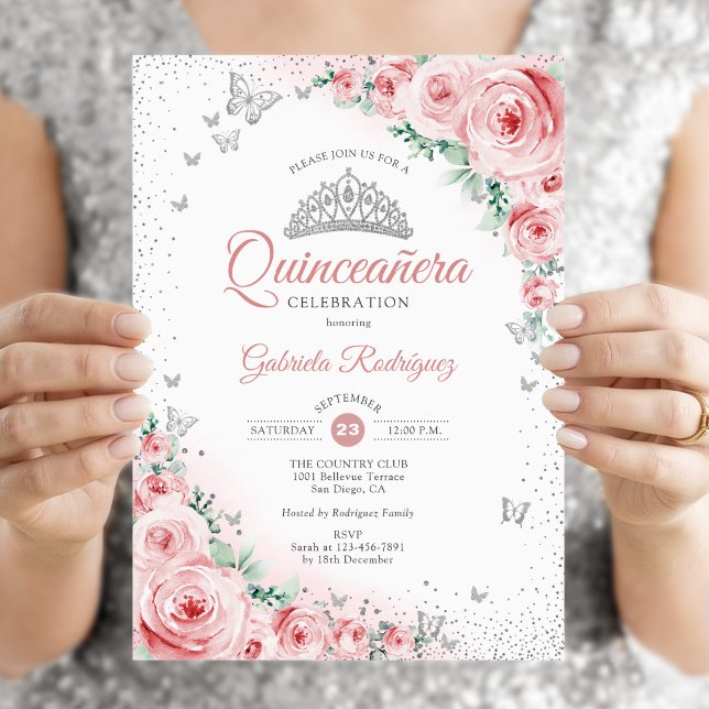 Rose Quinceanera Einladung (Von Creator hochgeladen)
