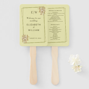 Rose-Rahmen - Mongram, Celestial Yellow Wedding Fächer