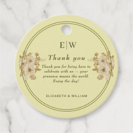 Rose-Rahmen - Mongram, Celestial Yellow Wedding Geschenkanhänger