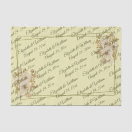 Rose Rahmen – Monogramm Himmlisch Gelbe Hochzeit Seidenpapier