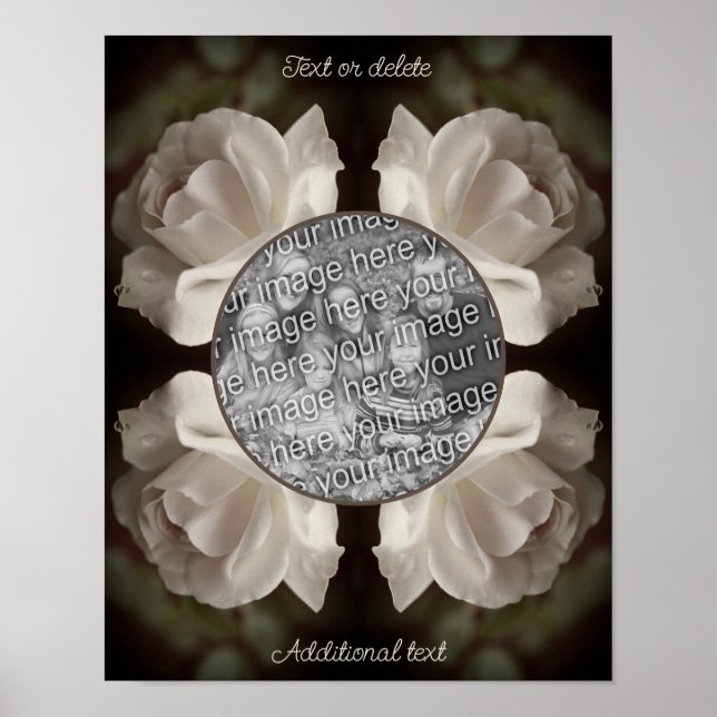 Rose Raindrop Frame Vintag Erstellen Sie Ihr eigen Poster (Vorne)