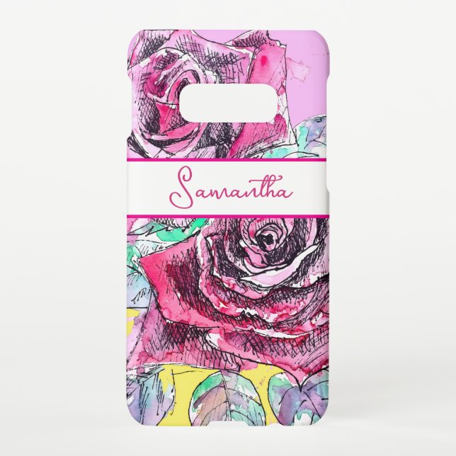 Rose Red Pink Cabbage Vintage Roses Girls Name Samsung Galaxy Hülle (Rückseite)