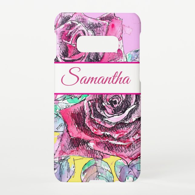 Rose Red Pink Cabbage Vintage Roses Girls Name Samsung Galaxy Hülle (Rückseite)