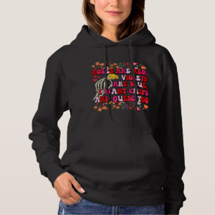 Rose Red Violets Blue Chips und Queso Funny Valen Hoodie