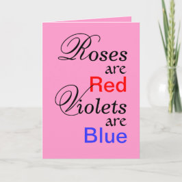 Rose Red Violets Blue Valentine Gedicht Feiertagskarte