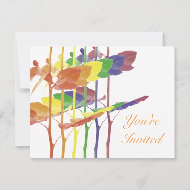 Rose Regenbogen Einladung (Vorderseite)