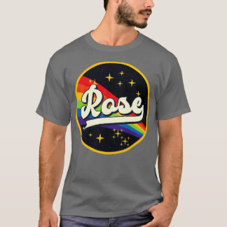 Rose Regenbogen im Weltraum Vintager Stil T-Shirt