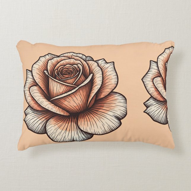 "Rose Reverie: Eleganz für Ihre Träume" Dekokissen (Vorderseite)