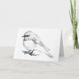 Rose Robin Blank Grußkarte Karte