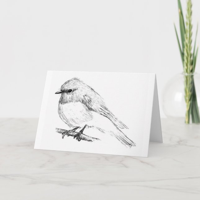 Rose Robin Blank Grußkarte Karte (Vorderseite)